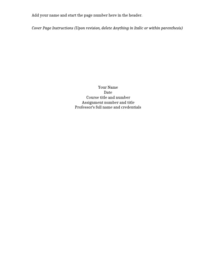 APA 7th Edition Formatting - Activities and Mini Essay