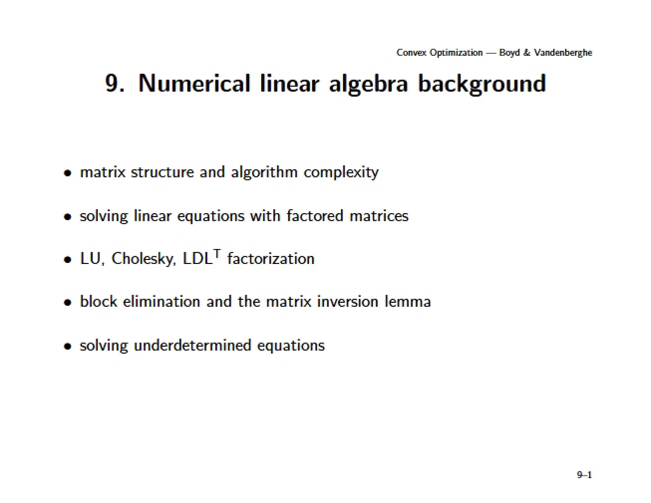 Background on the Principles of Numerical Linear Algebra