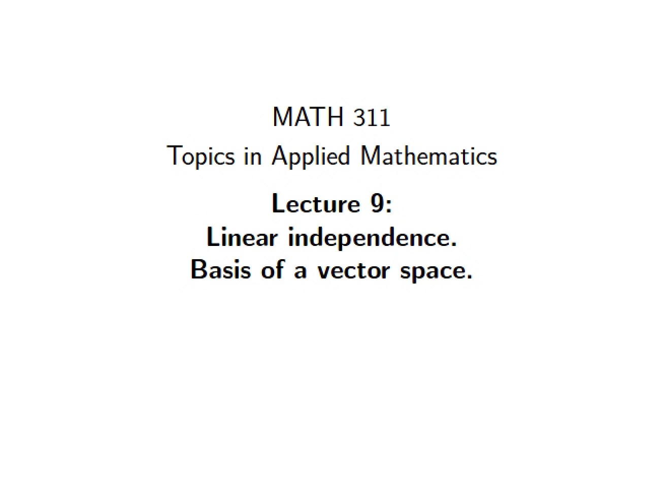 Lecture Two, Part Three (Web Version)