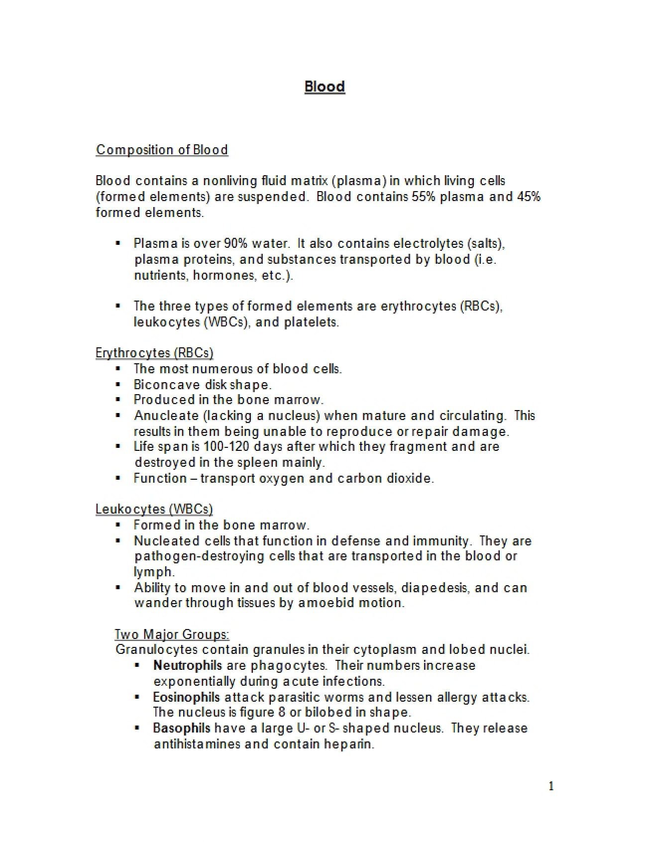 Hematology Overview