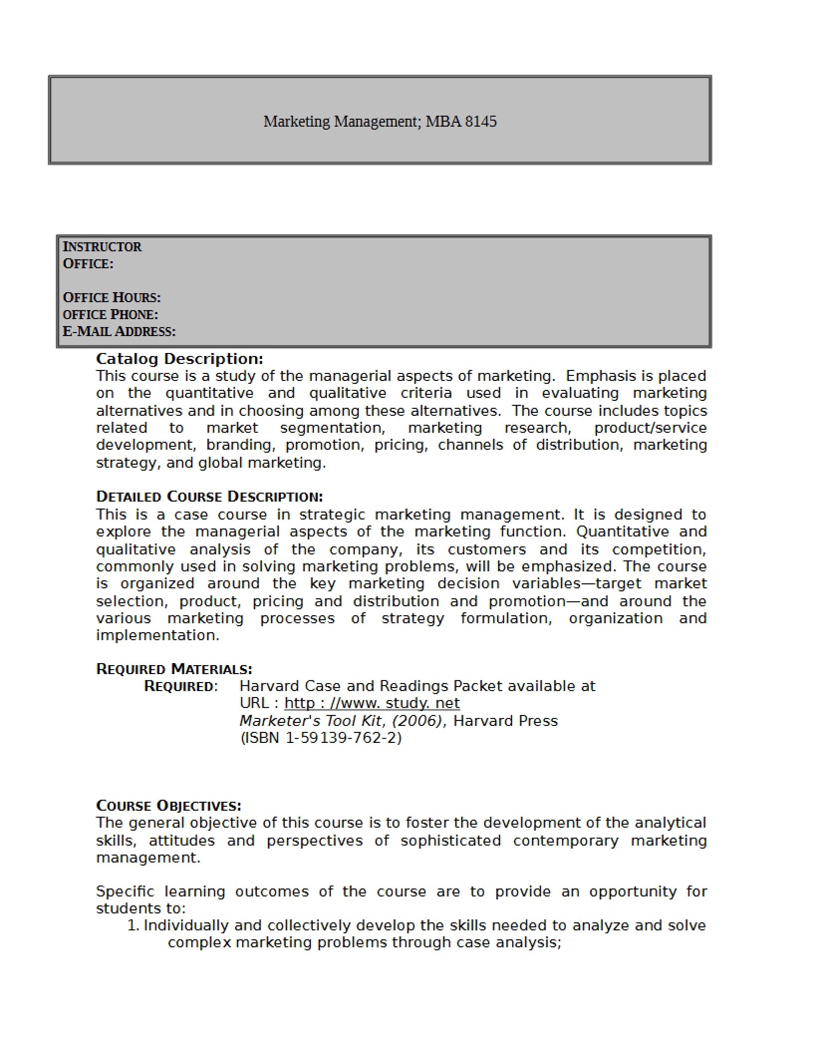 MBA 8145 Notes Sept 5, 06