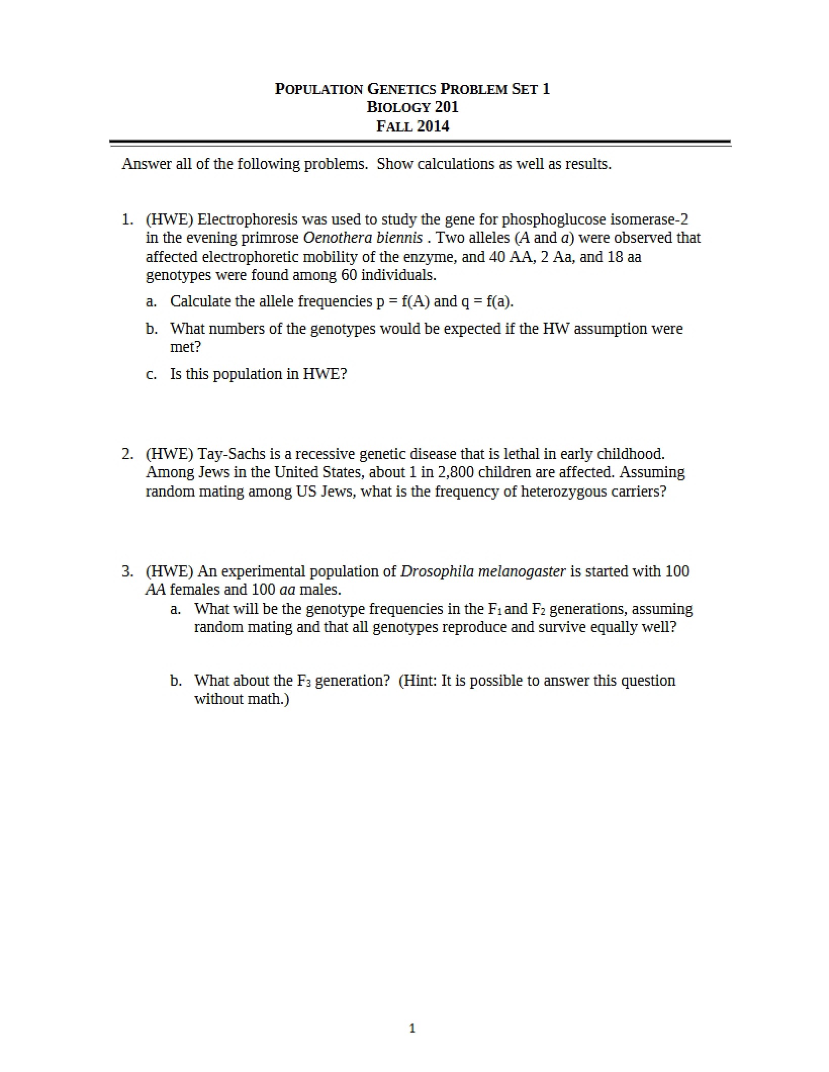 Genetics of Populations