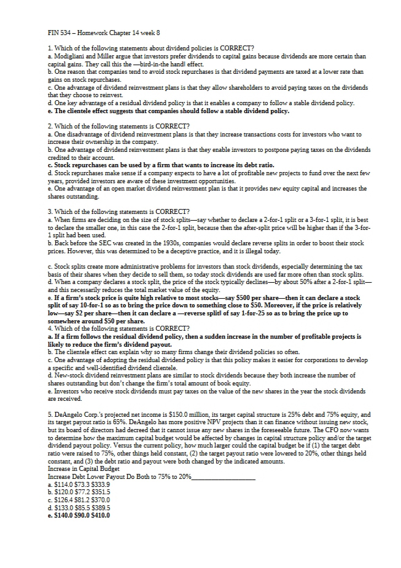 Chapter 14 Homework Task