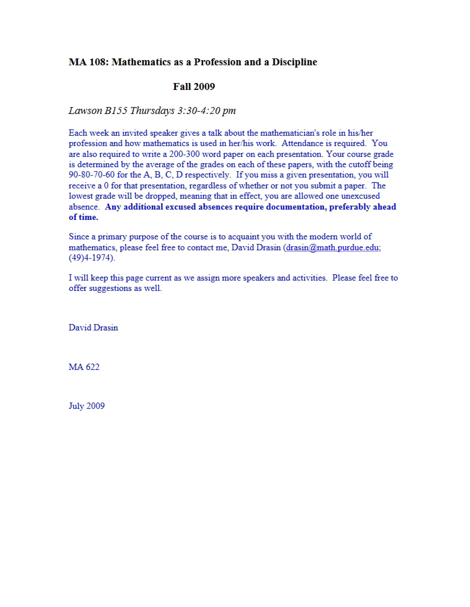 Course Syllabus Document