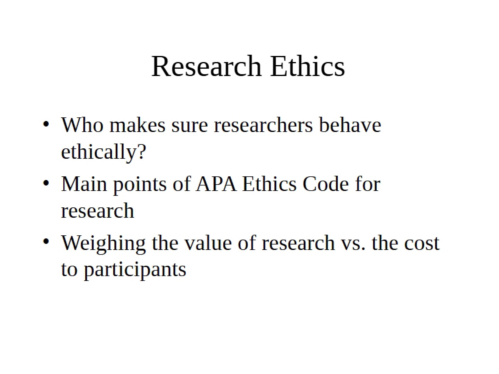 Ethics in Research