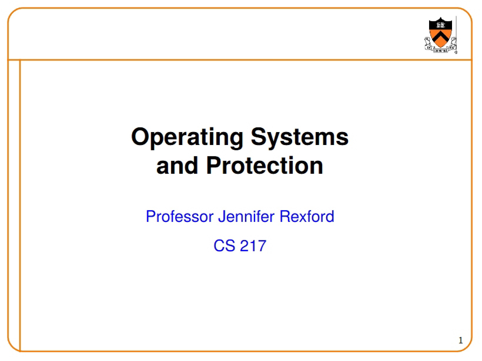 Protection and Operating Systems