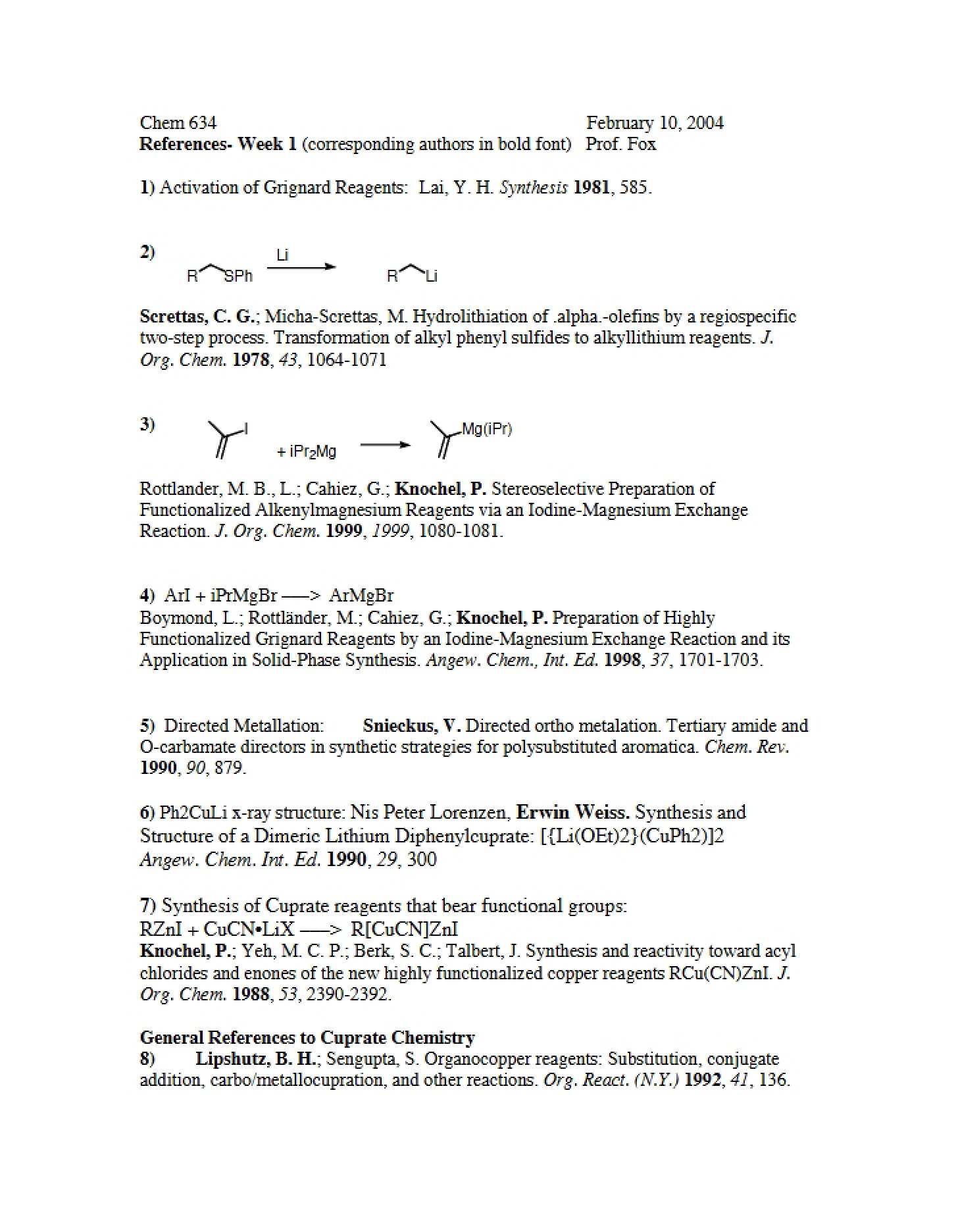 Course Chem634