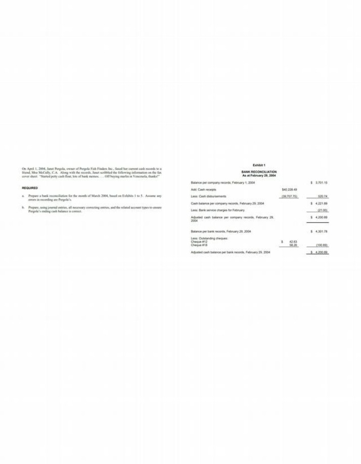 March 2004 Bank Reconciliation - Pergola Fish Finders Inc