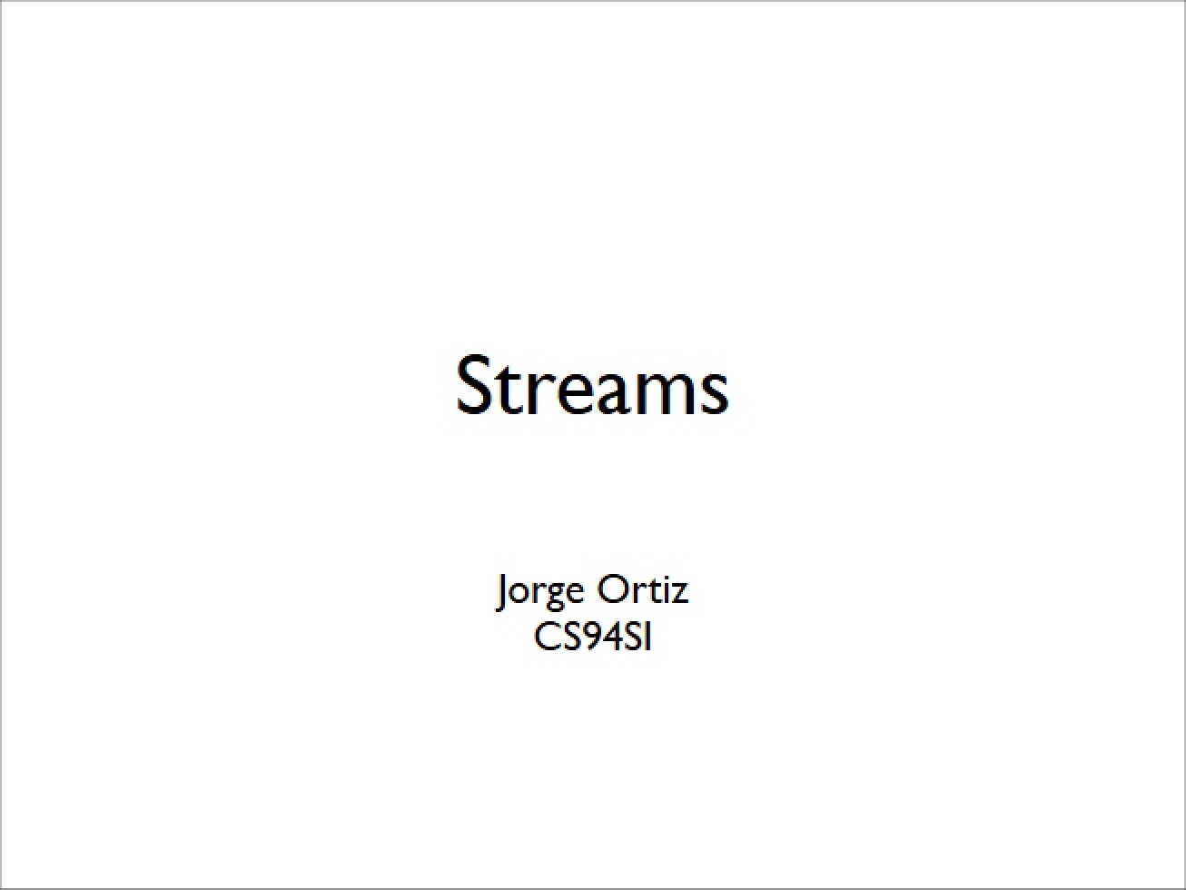 Introduction to Streams