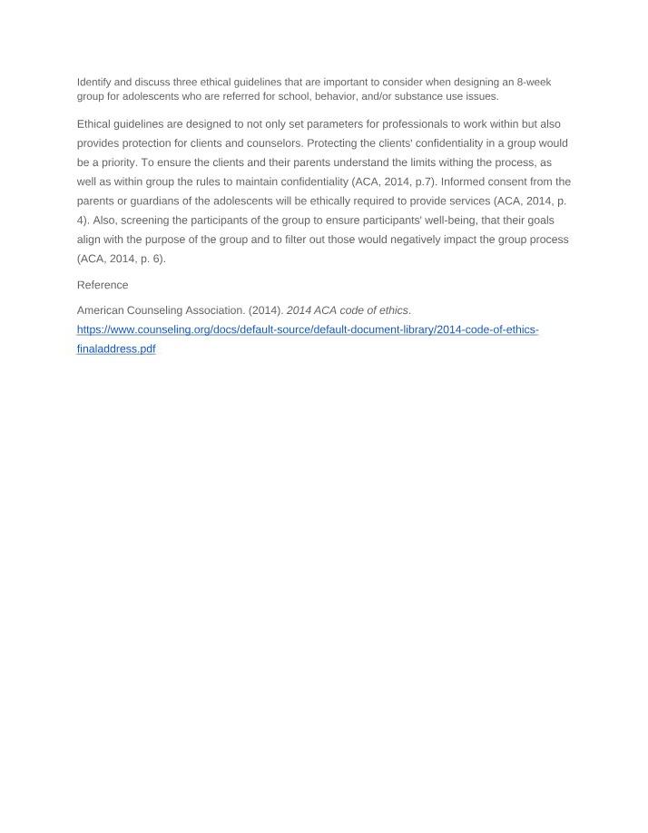Designing Adolescent Group Therapy - Ethical Guidelines