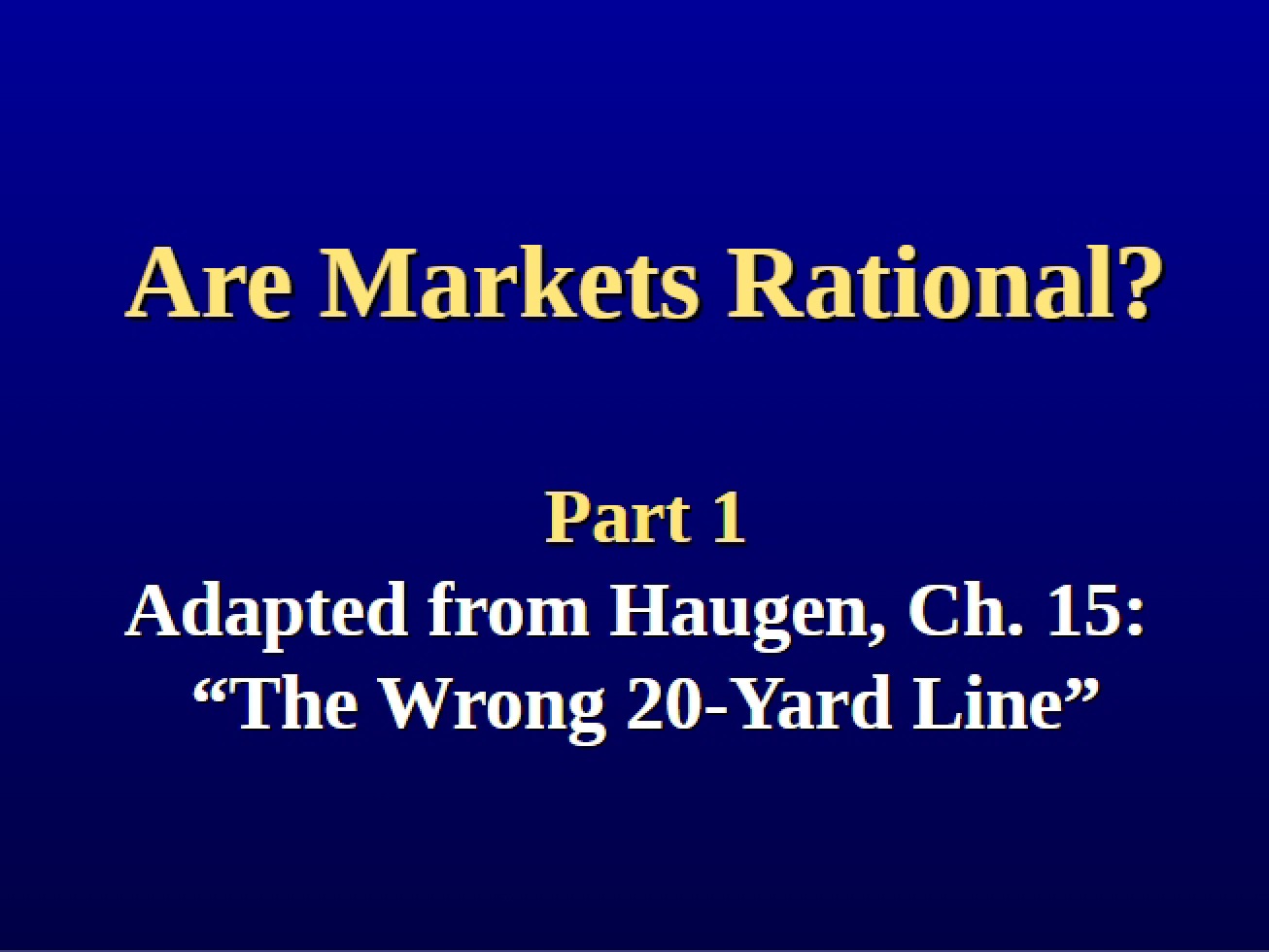 Market Rationality Analysis