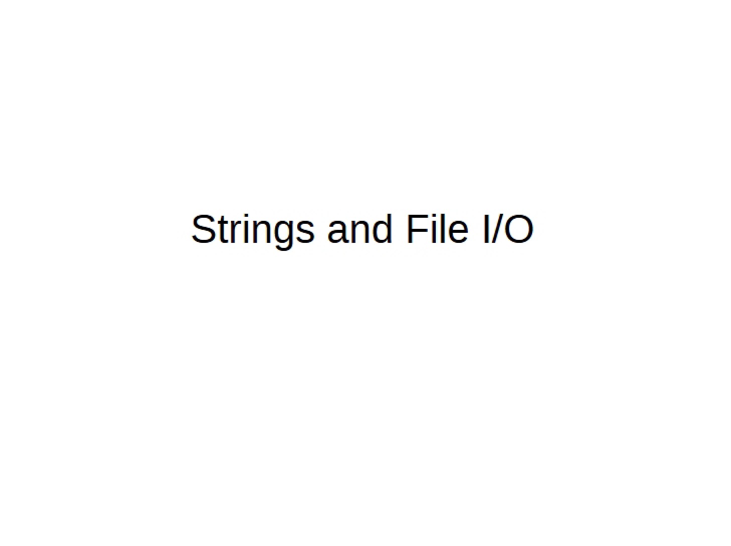 File IO and Strings