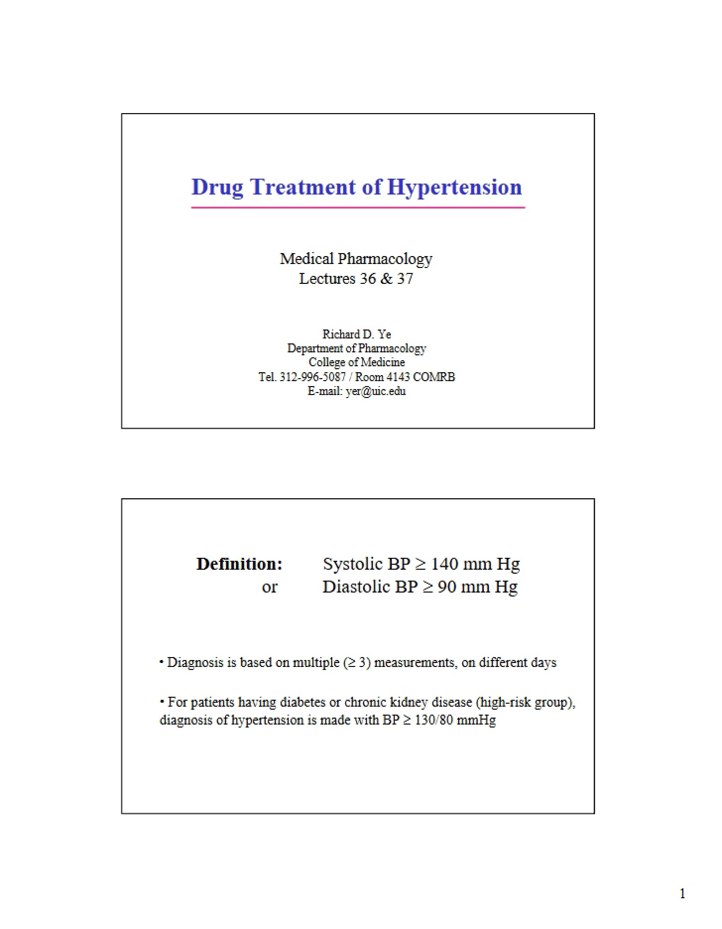 Hypertension Therapy