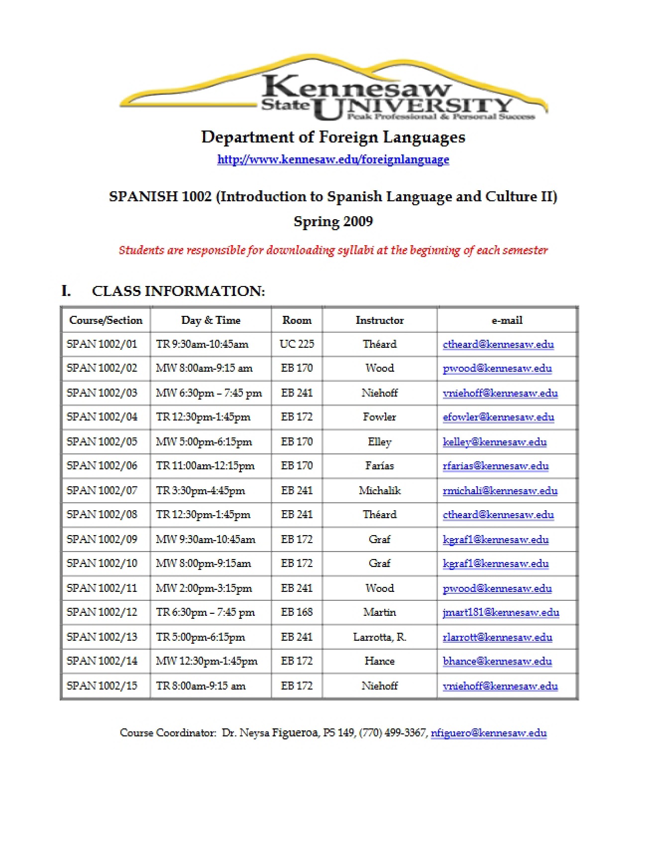 SPAN 1002 Academic Syllabus