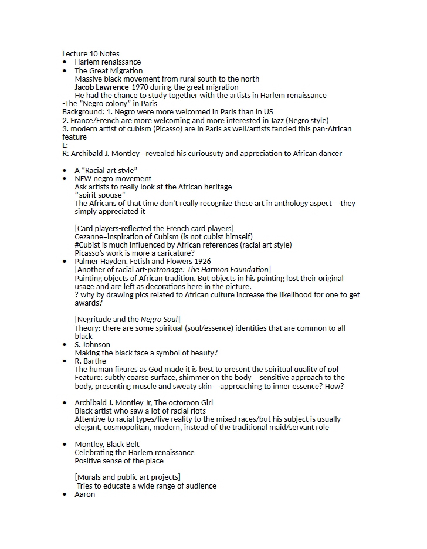Notes AHIS Lecture 11