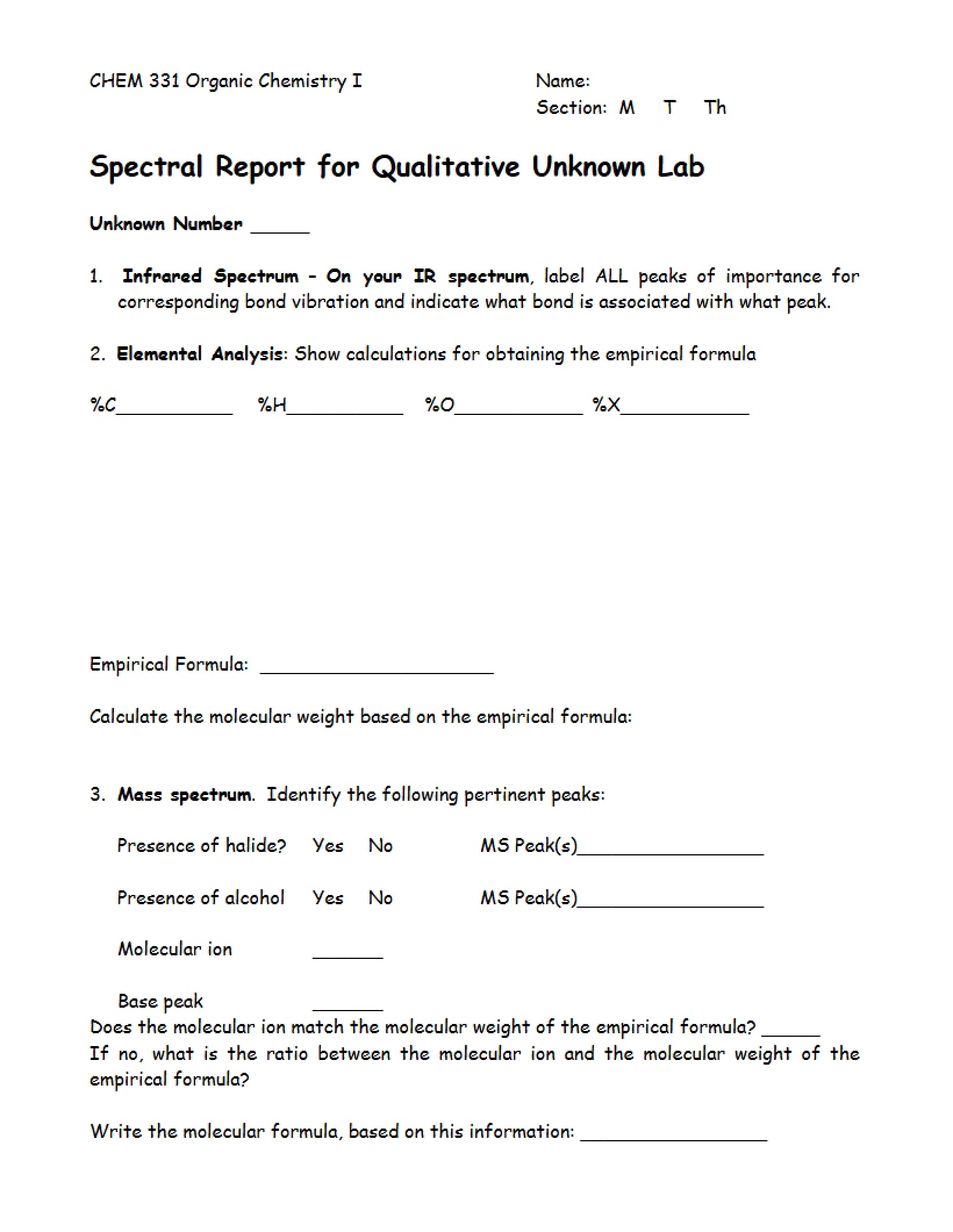 Organic Chemistry 1 Course Notes