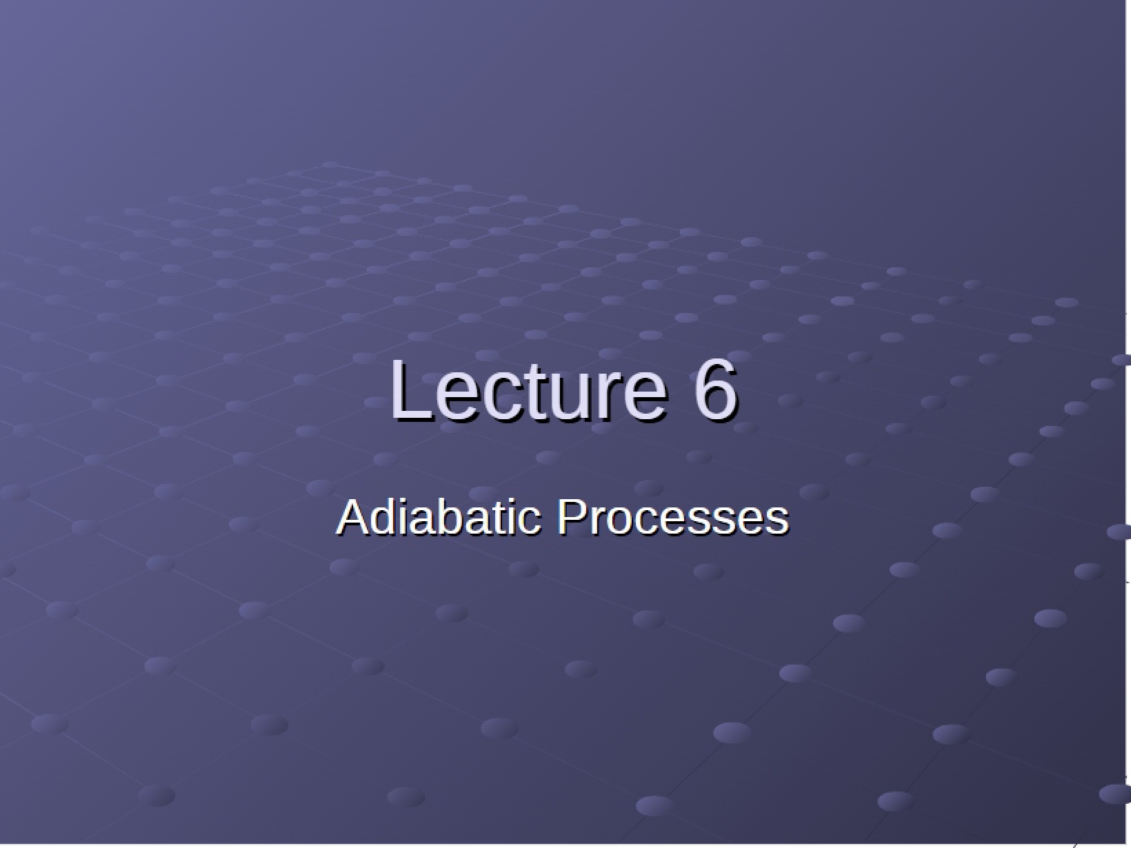 Processes Adiabatic