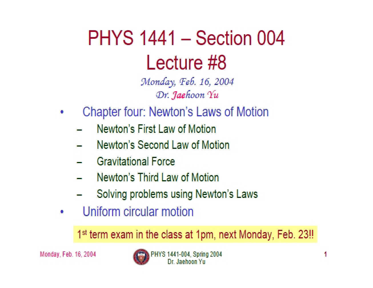 Notes from Lecture (4)