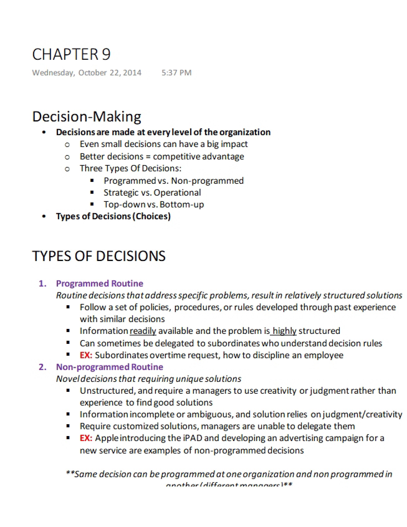 Organizational Decision-Making