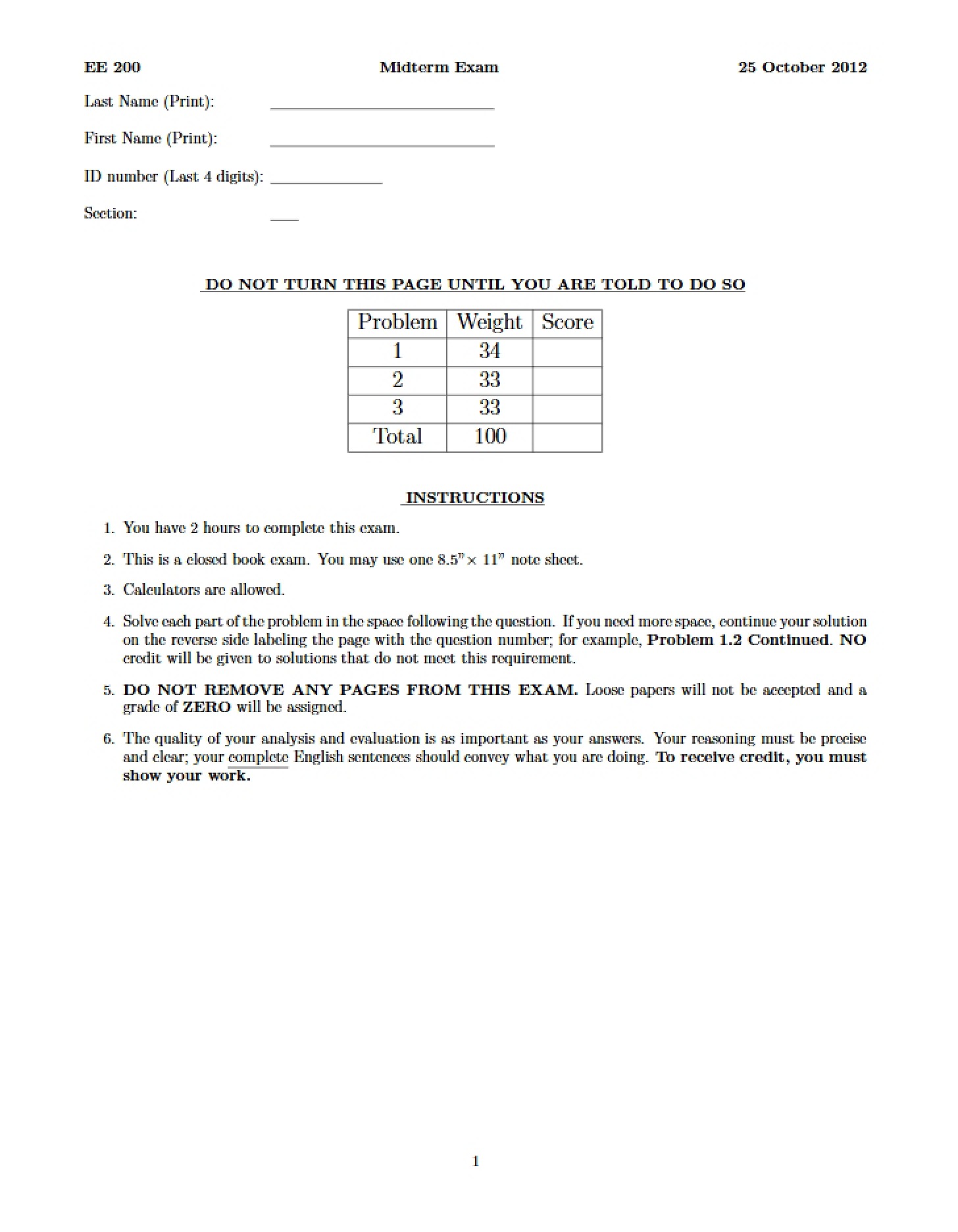 Midterm Fall 2012