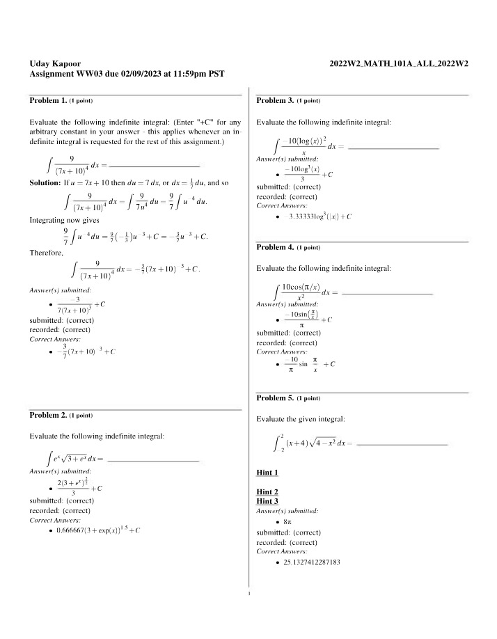 Assignment WW03 Solutions