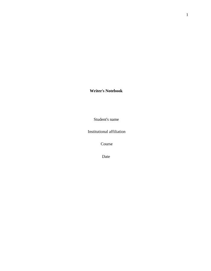 Notebook for Writers