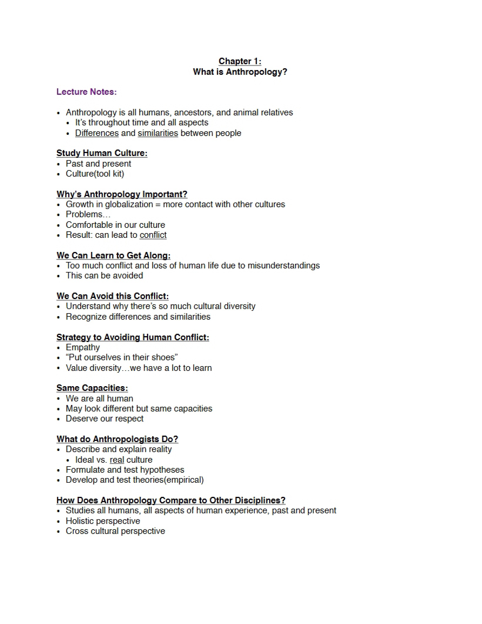 Defining Anthropology