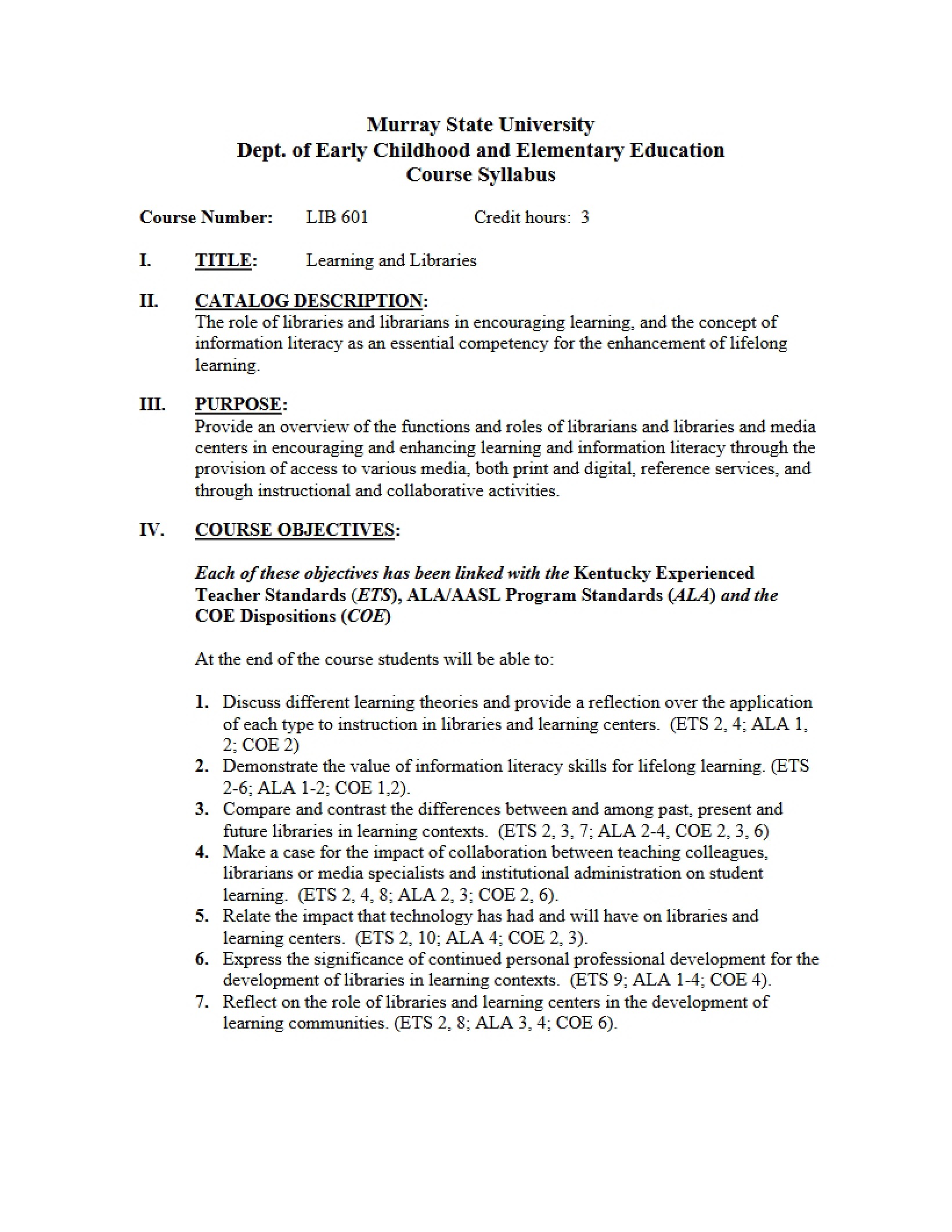 Syllabus - LIB 601