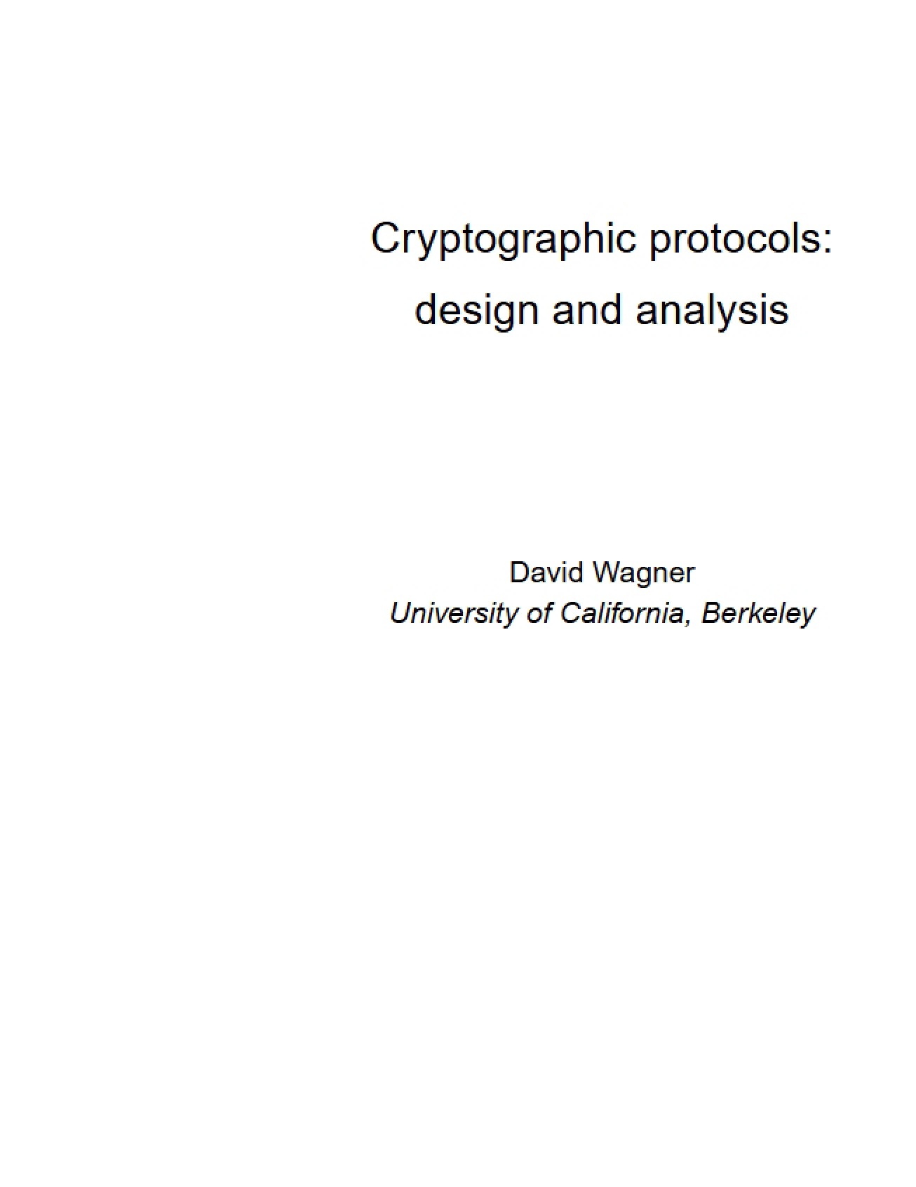 Crypto Protocols Design and Analysis