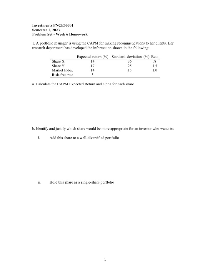 Week 6 Problem Set - Homework Solutions