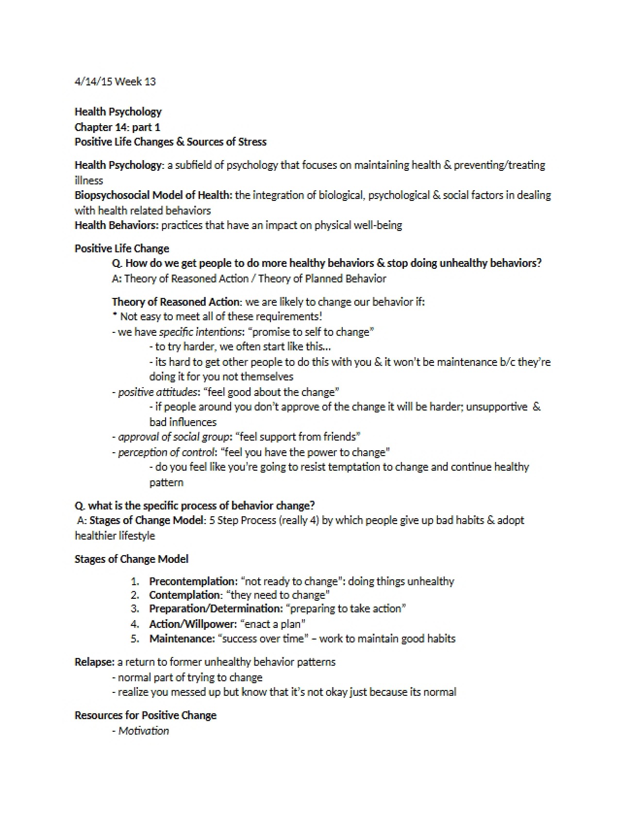Psychology of Health - General Psychology