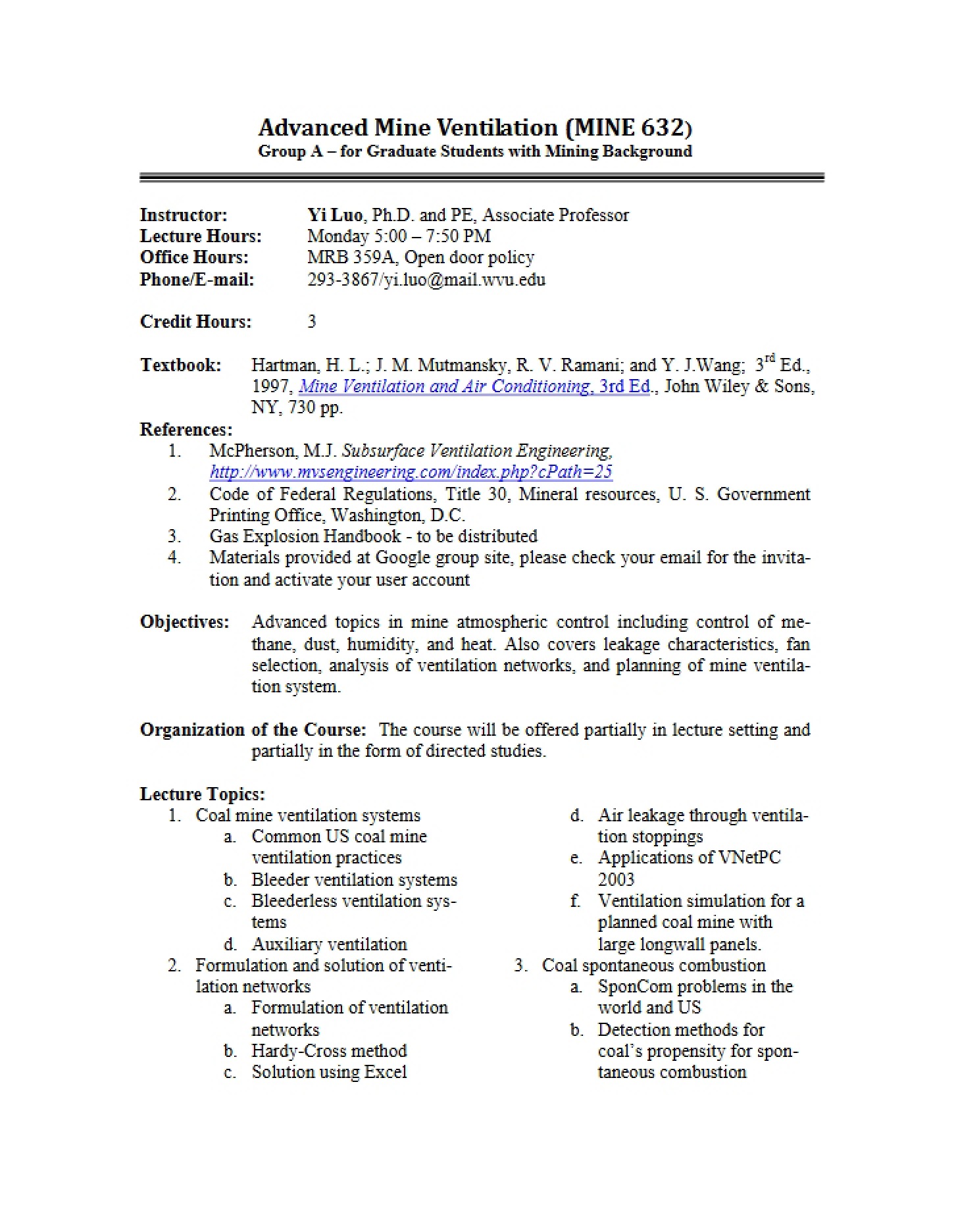 Course Guidelines