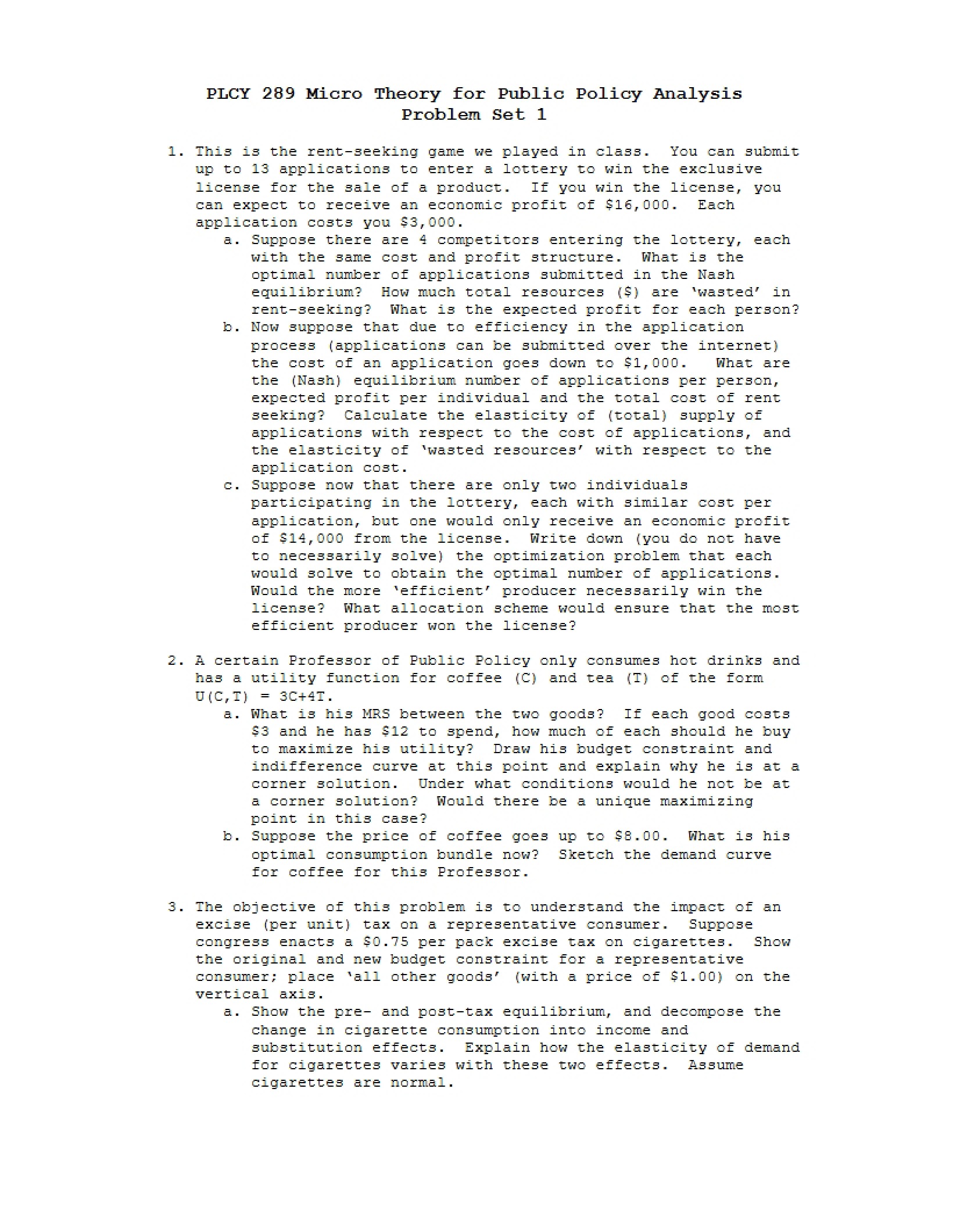 Microeconomics Policy Study Guide