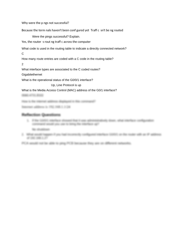 COM 101 Networking Questions and Answers