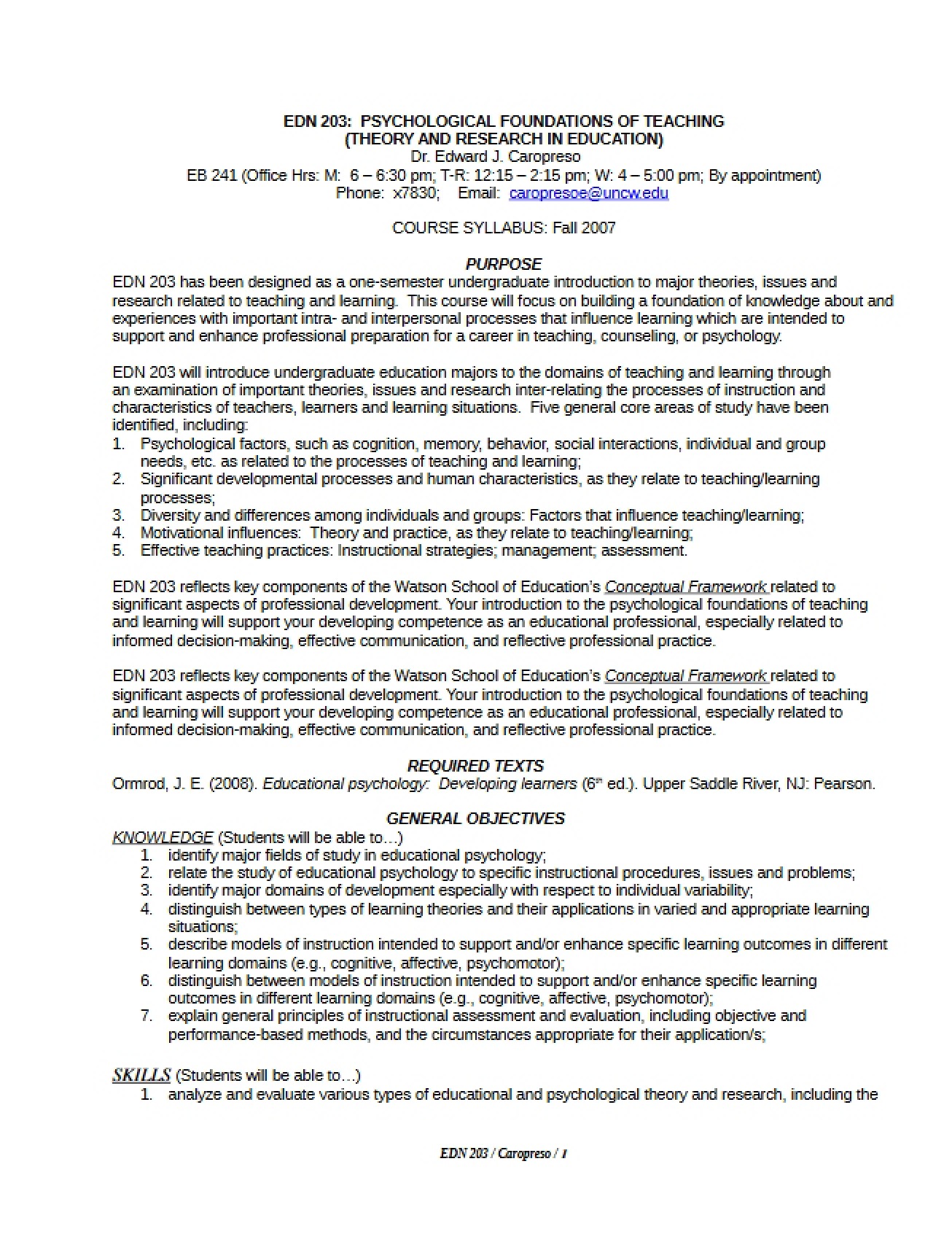 Course Syllabus
