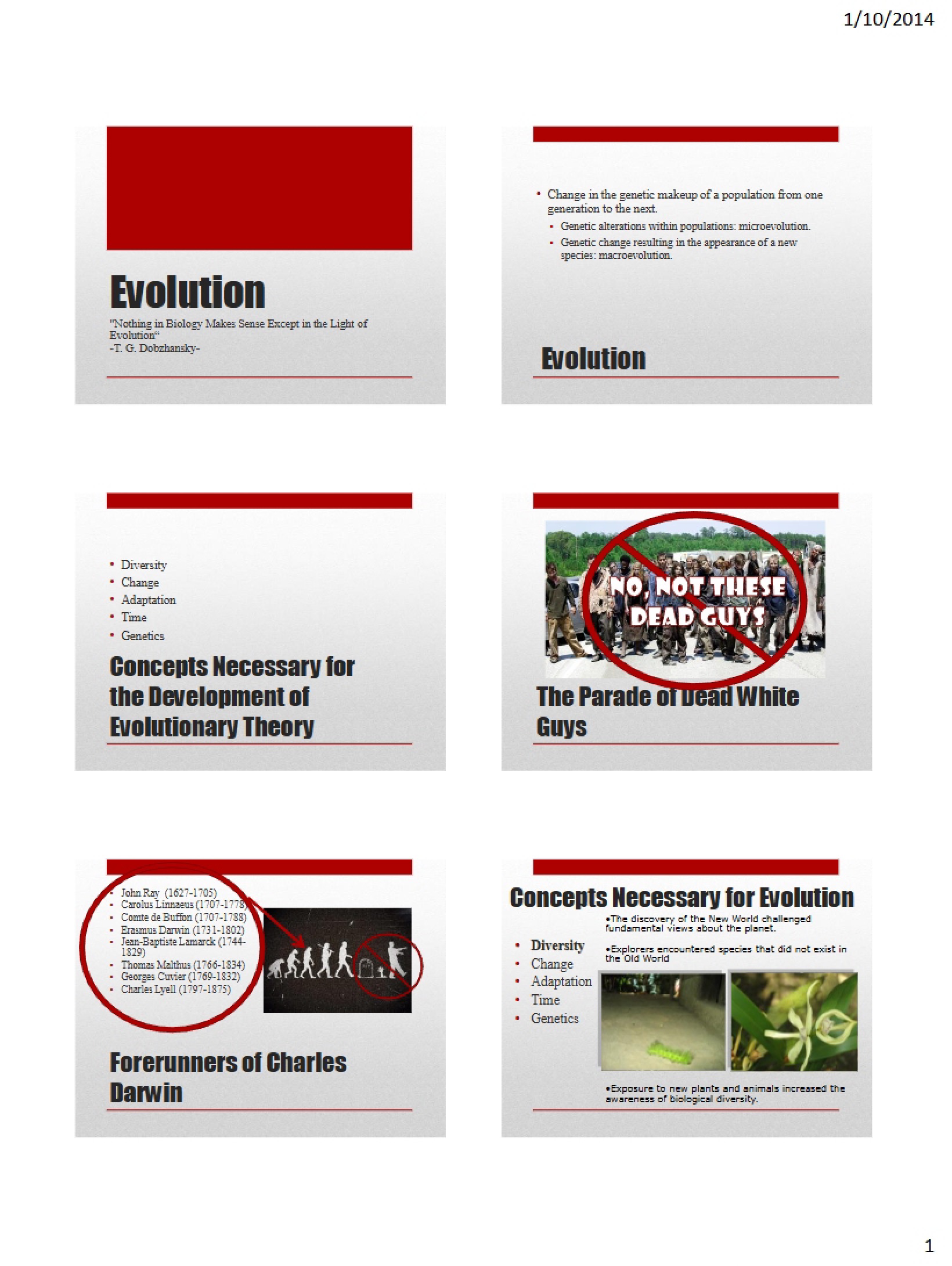 Evolutionary Concepts
