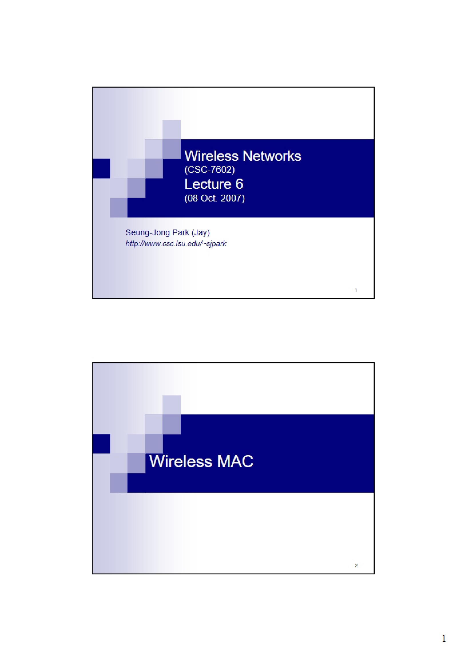 Wireless Networks Notes