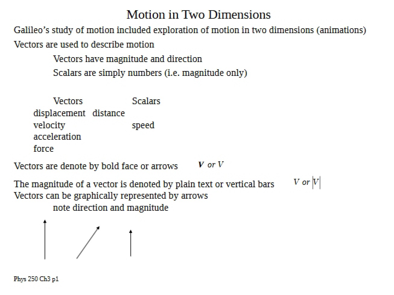 Two-Dimensional Motion