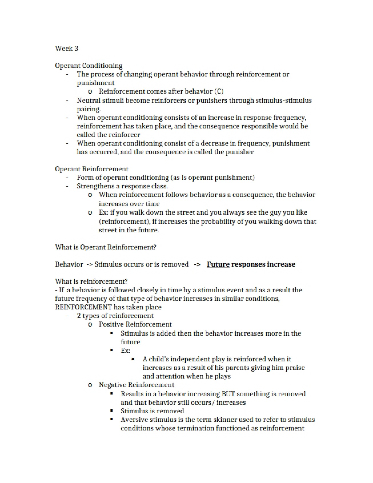 Conditioning Operant