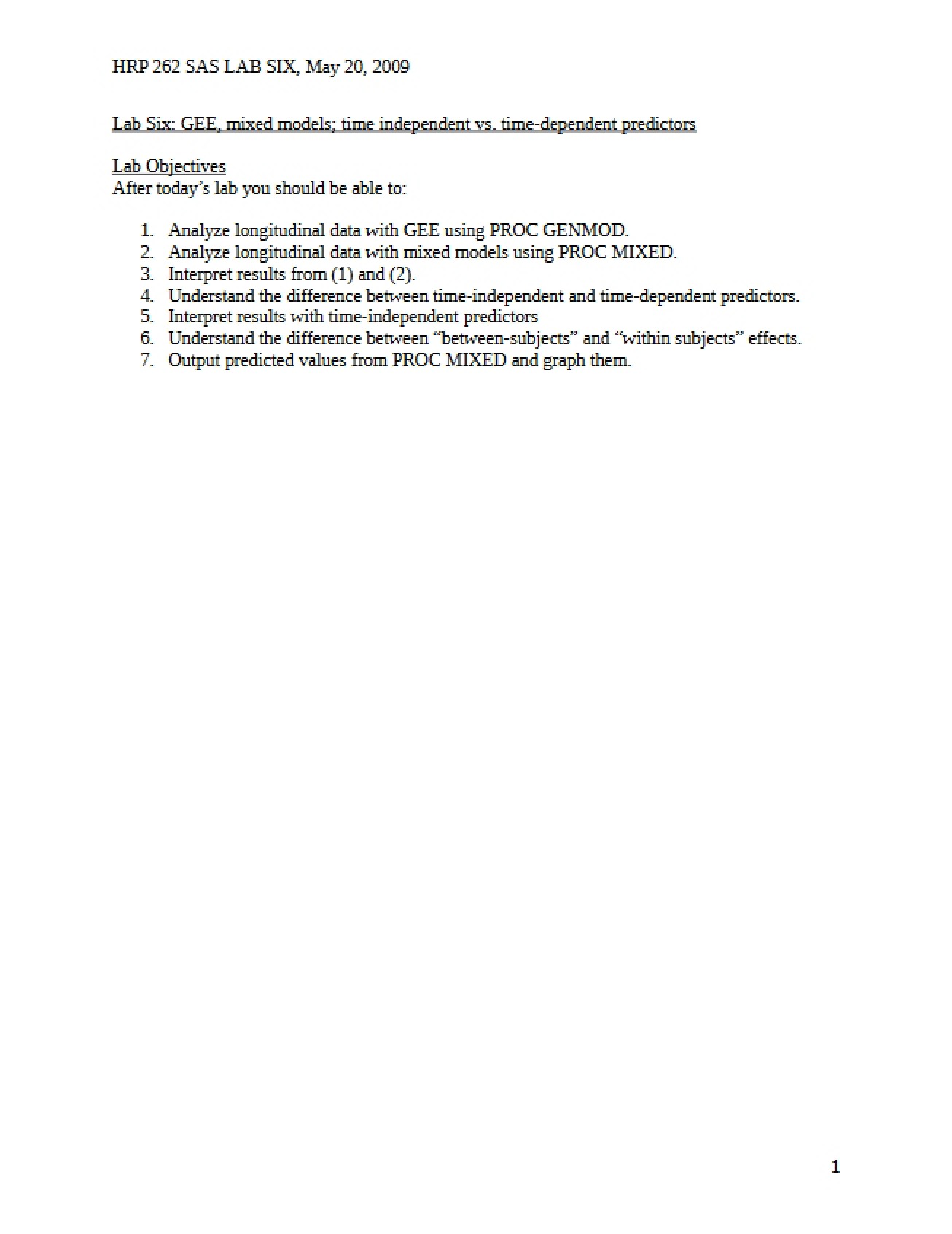 Intermediate Biostatistics Course Notes