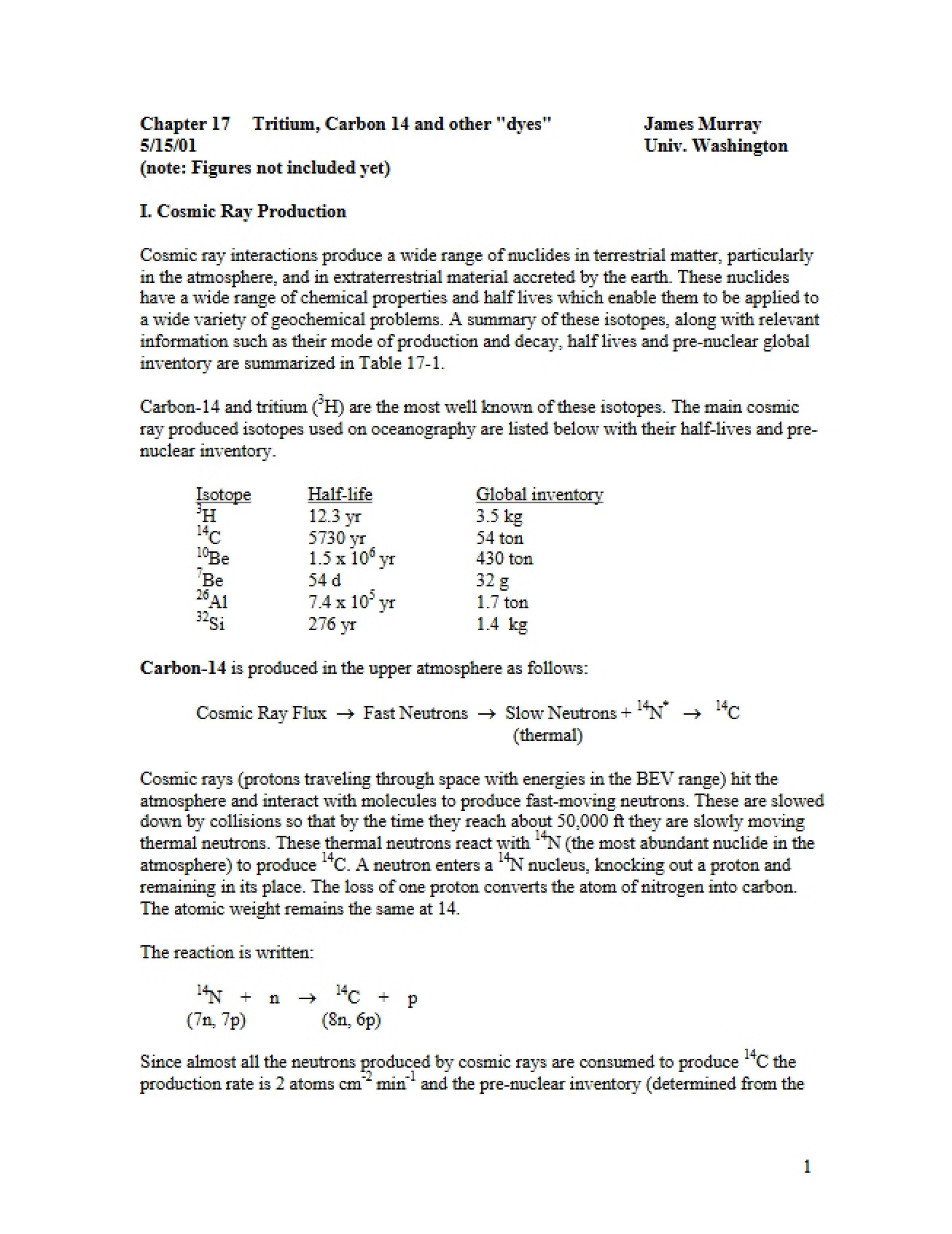 Carbon and Tritium
