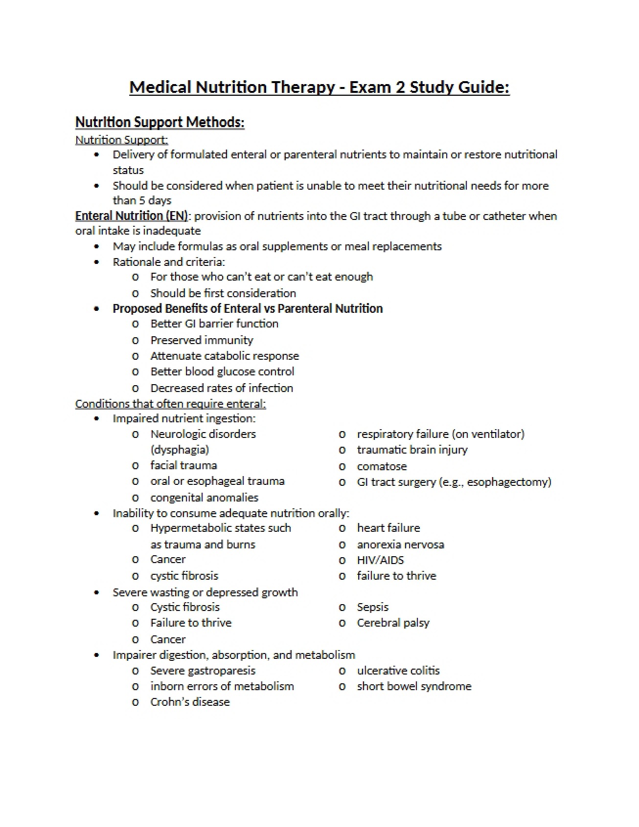 Second Part of Medical Nutrition Therapy