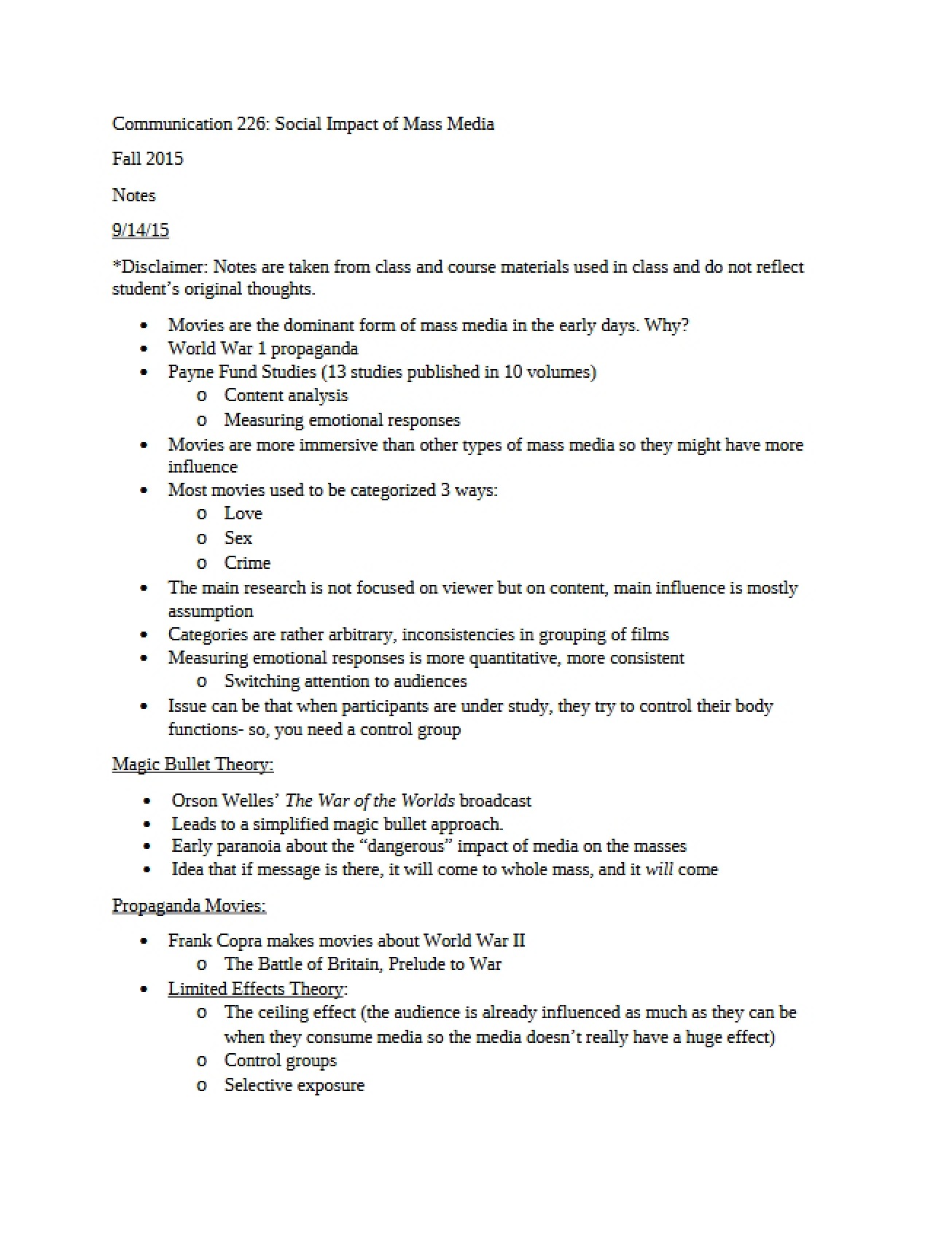 Mass Media Social Effects Part Five