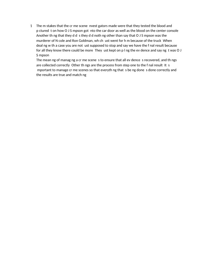 Criminal Evidence Case - OJ Simpson
