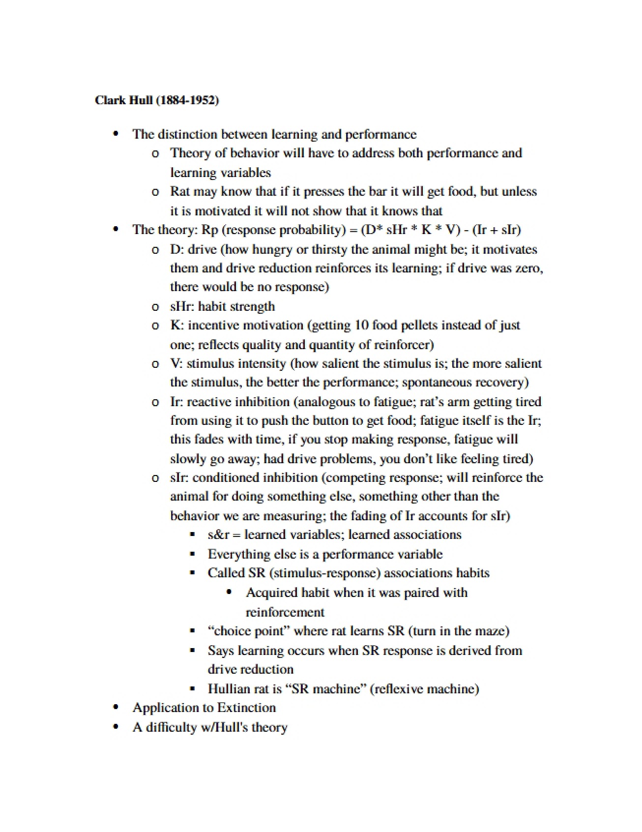 Theories of Clark Hull in Psychology of Learning