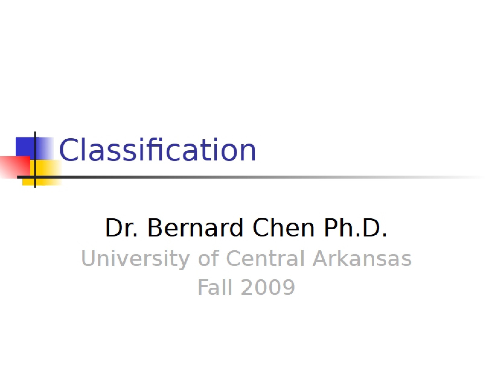 Classification Concepts
