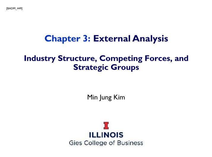 External Analysis - Chapter 3
