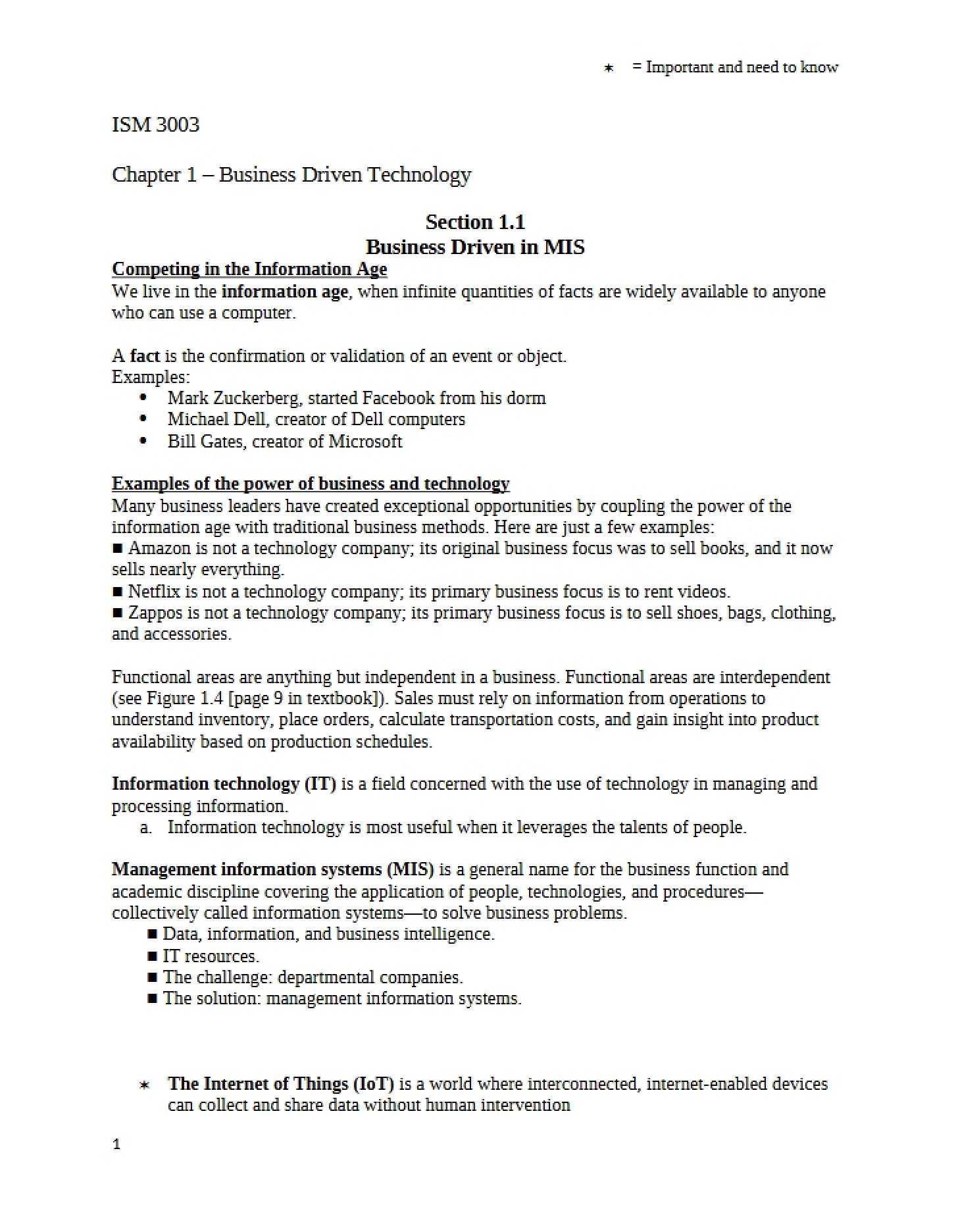 Technological Business Solutions Chapter 1