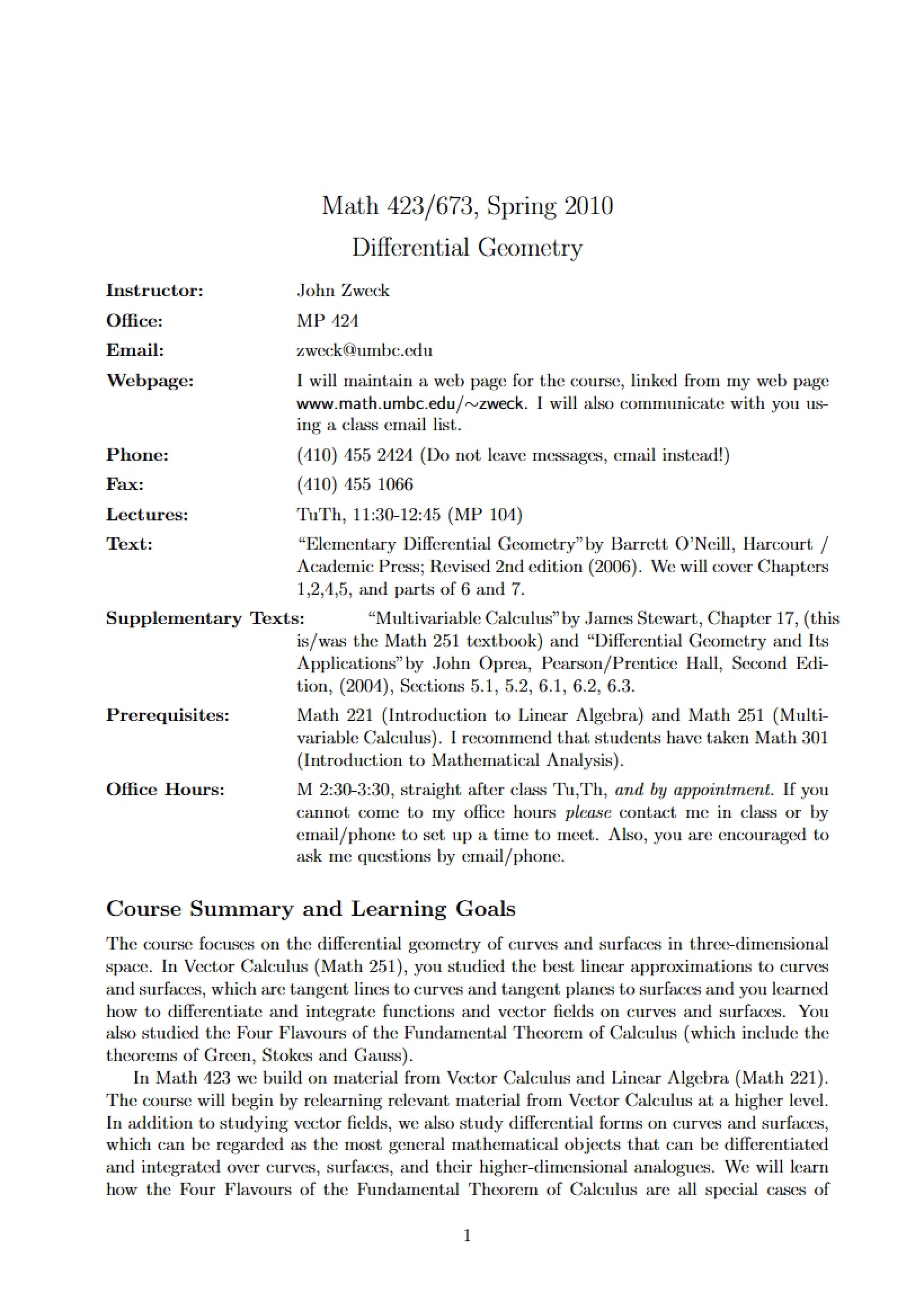 Course Syllabus