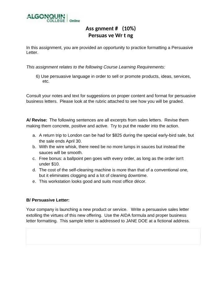 Persuasive Writing - Assignment 4